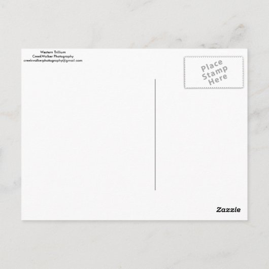 Western Trillium 01 Briefkaart (Achterkant)