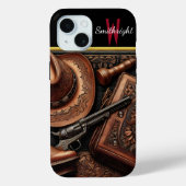 Western Trio: Pet, laarzen, Revolver Case-Mate iPhone Case (Achterkant)