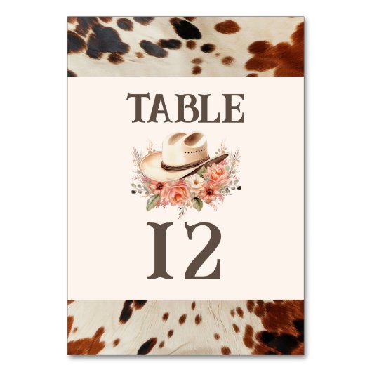 Western Trouwtafel nummer Kaart (Achterkant)