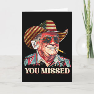 Western Trump Cowboy Je Mist Amerikaanse Vlag Koei Kaart
