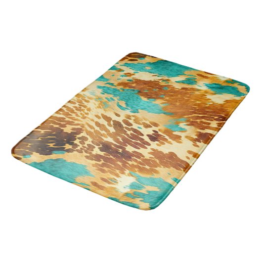 Western Turquoise bruin crème Koeienhuid Badmat (Gekanteld)