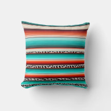 Western Turquoise Terracotta Strepen Koe Print