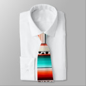 Western Turquoise Terracotta Strepen Koe Print Stropdas (Gebonden)