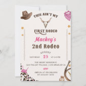 Western Tweede Verjaardag 2e Rodeo Rustieke Cowboy Kaart (Voorkant)
