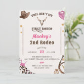 Western Tweede Verjaardag 2e Rodeo Rustieke Cowboy Kaart (Staand voorkant)