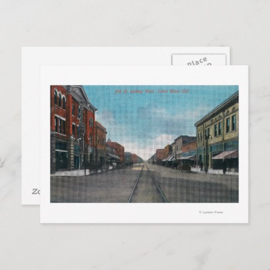 Western Uitzicht uit de vierde straat # 2 Briefkaart (Voorkant / Achterkant)