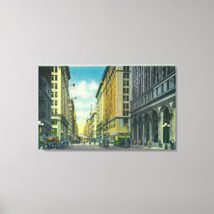 Western Uitzicht van 7th Street van Spring Street Canvas Afdruk