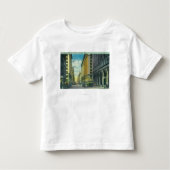 Western Uitzicht van 7th Street van Spring Street Kinder Shirts (Voorkant)
