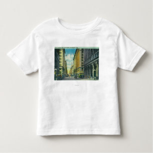 Western Uitzicht van 7th Street van Spring Street Kinder Shirts