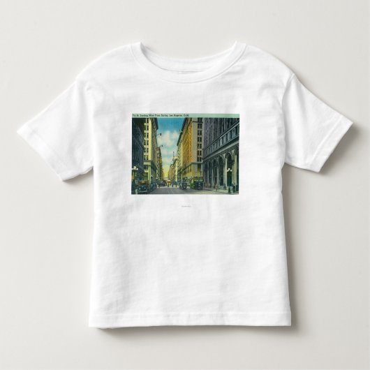 Western Uitzicht van 7th Street van Spring Street Kinder Shirts (Voorkant)