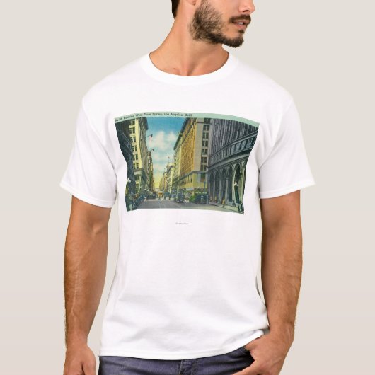Western Uitzicht van 7th Street van Spring Street T-shirt (Voorkant)