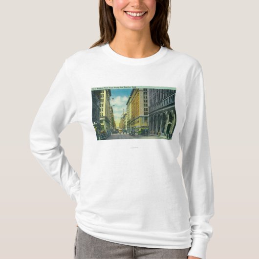 Western Uitzicht van 7th Street van Spring Street T-shirt (Voorkant)