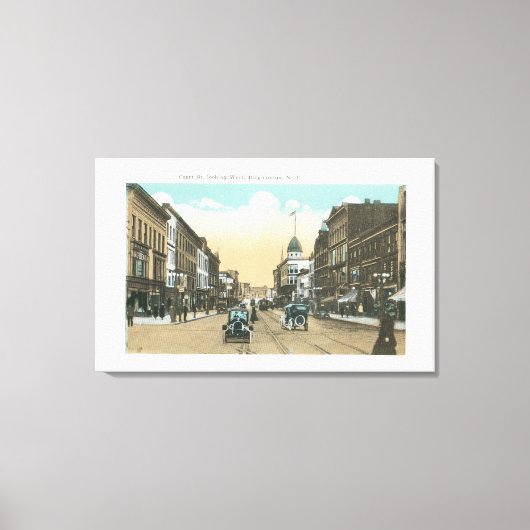 Western Uitzicht van Court Street Canvas Afdruk (Voorkant)