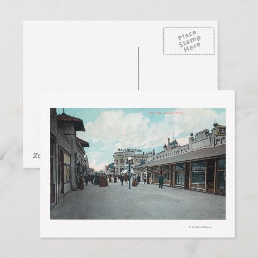 Western Uitzicht van de Beach PikeLong, CA Briefkaart (Voorkant / Achterkant)