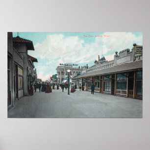 Western Uitzicht van de Beach PikeLong, CA Poster
