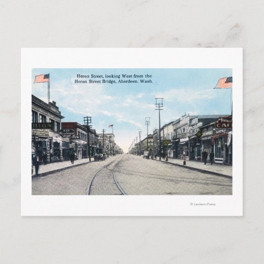 Western Uitzicht van Heron Street van Bridge Briefkaart (Voorkant)