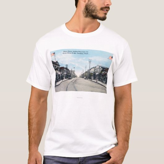Western Uitzicht van Heron Street van Bridge T-shirt (Voorkant)