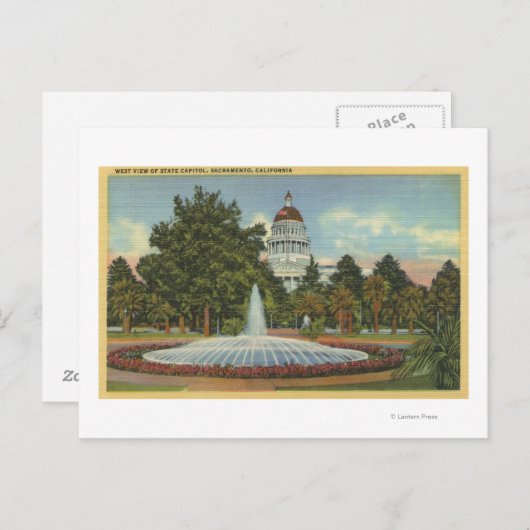 Western Uitzicht van het staatskapitaal Briefkaart (Voorkant / Achterkant)