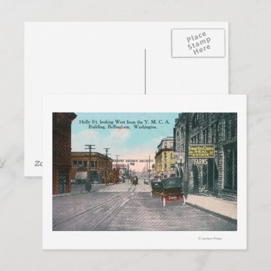 Western Uitzicht van Holly Street van YMCA Bldg Briefkaart (Voorkant / Achterkant)