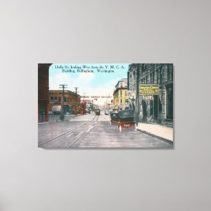 Western Uitzicht van Holly Street van YMCA Bldg Canvas Afdruk