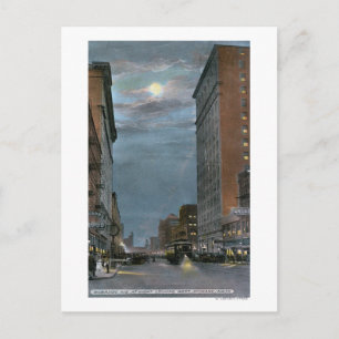 Western Uitzicht van Riverside Avenue te Night Briefkaart