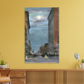 Western Uitzicht van Riverside Avenue te Night Canvas Afdruk (Insitu (Woonkamer))