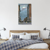 Western Uitzicht van Riverside Avenue te Night Canvas Afdruk (Insitu (Slaapkamer))