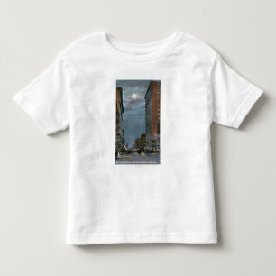 Western Uitzicht van Riverside Avenue te Night Kinder Shirts