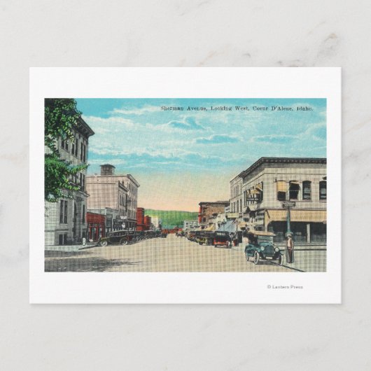 Western Uitzicht van Sherman Avenue Briefkaart (Voorkant)