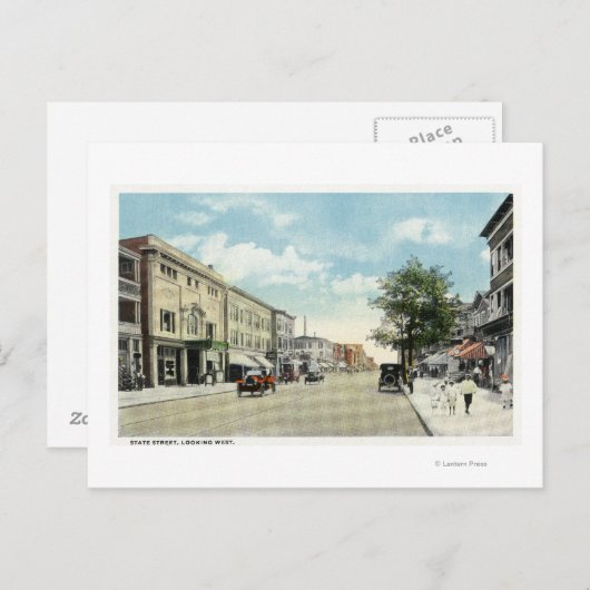 Western Uitzicht van State Street Briefkaart (Voorkant / Achterkant)