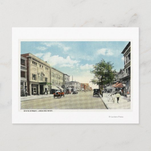 Western Uitzicht van State Street Briefkaart (Voorkant)