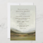 Western Valley Rustic Elegant QR Code Wedding Kaart (Voorkant)