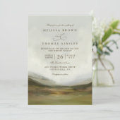 Western Valley Rustic Elegant QR Code Wedding Kaart (Staand voorkant)