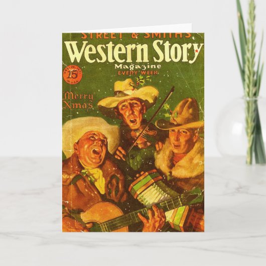 Western Verhaal Magazine 1931 Kerst Feestdagen Kaart (Voorkant)