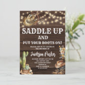 Western Verjaardag Cowboy Verjaardagsfeest Kaart (Staand voorkant)