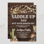 Western Verjaardag Cowboy Verjaardagsfeest Kaart (Voorkant / Achterkant)