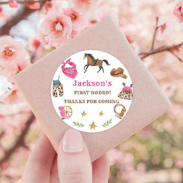 Western Verjaardag Dank je wel klas Ronde Sticker