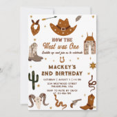 Western Verjaardags Rustiek 1e Verjaardagsfeest Kaart (Voorkant)