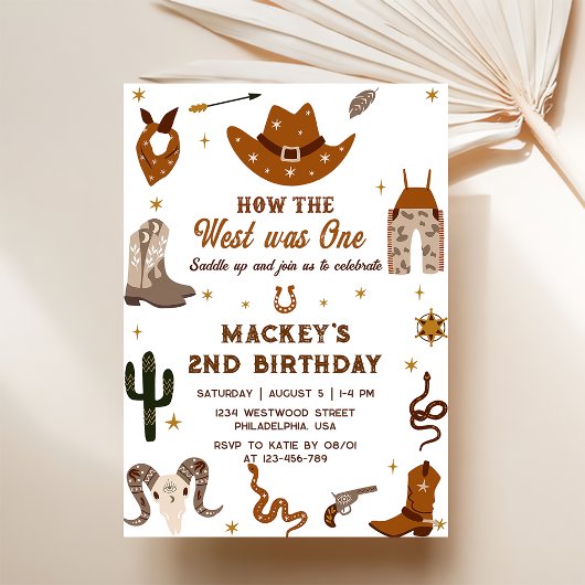 Western Verjaardags Rustiek 1e Verjaardagsfeest Kaart