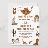 Western Verjaardags Rustiek 2e Verjaardagsfeest Kaart (Voorkant)