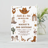 Western Verjaardags Rustiek 2e Verjaardagsfeest Kaart (Staand voorkant)