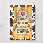 Western verjaardagsfeest van cowboy rodeo kaart (Voorkant)