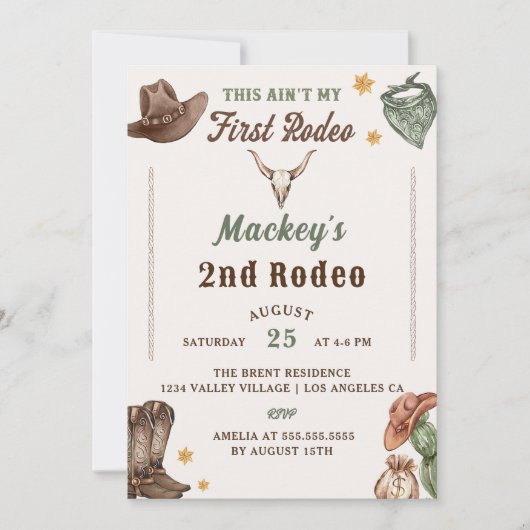 Western verjaardagsfeestje rustiek kaart (Voorkant)