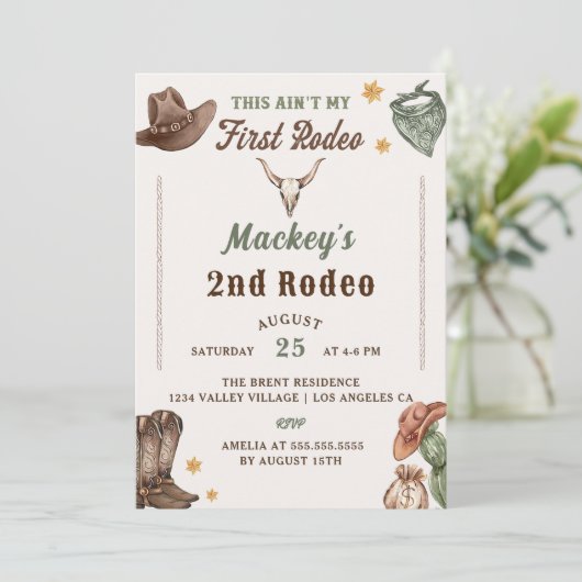 Western verjaardagsfeestje rustiek kaart (Staand voorkant)