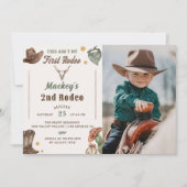 Western verjaardagsfeestje rustieke foto kaart (Voorkant)