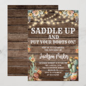 Western Verjaardagsland Laarzen Verjaardagsfeest I Kaart (Voorkant / Achterkant)