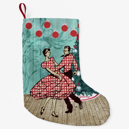 Western vierkant dansen paar kerst dans kleine kerstsok (Voorkant)