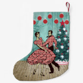 Western vierkant dansen paar kerst dans kleine kerstsok (Achterkant)