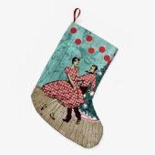 Western vierkant dansen paar kerst dans kleine kerstsok (Voorkant (Hangend))