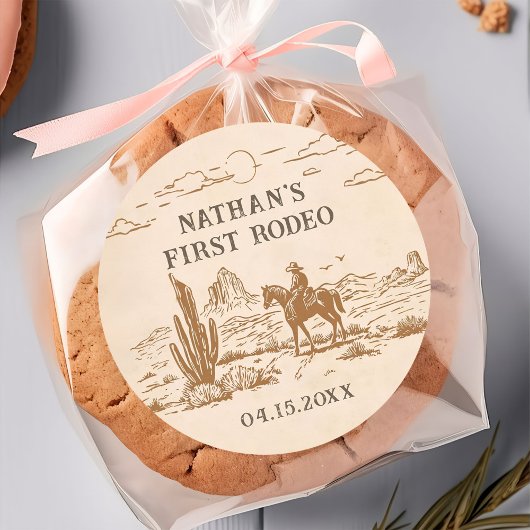 Western Vintage Rodeo Birthday Sticker